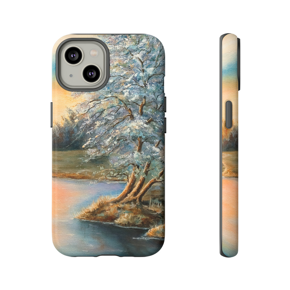 Oil Panting - Sunset on the lake - Protective Phone Case