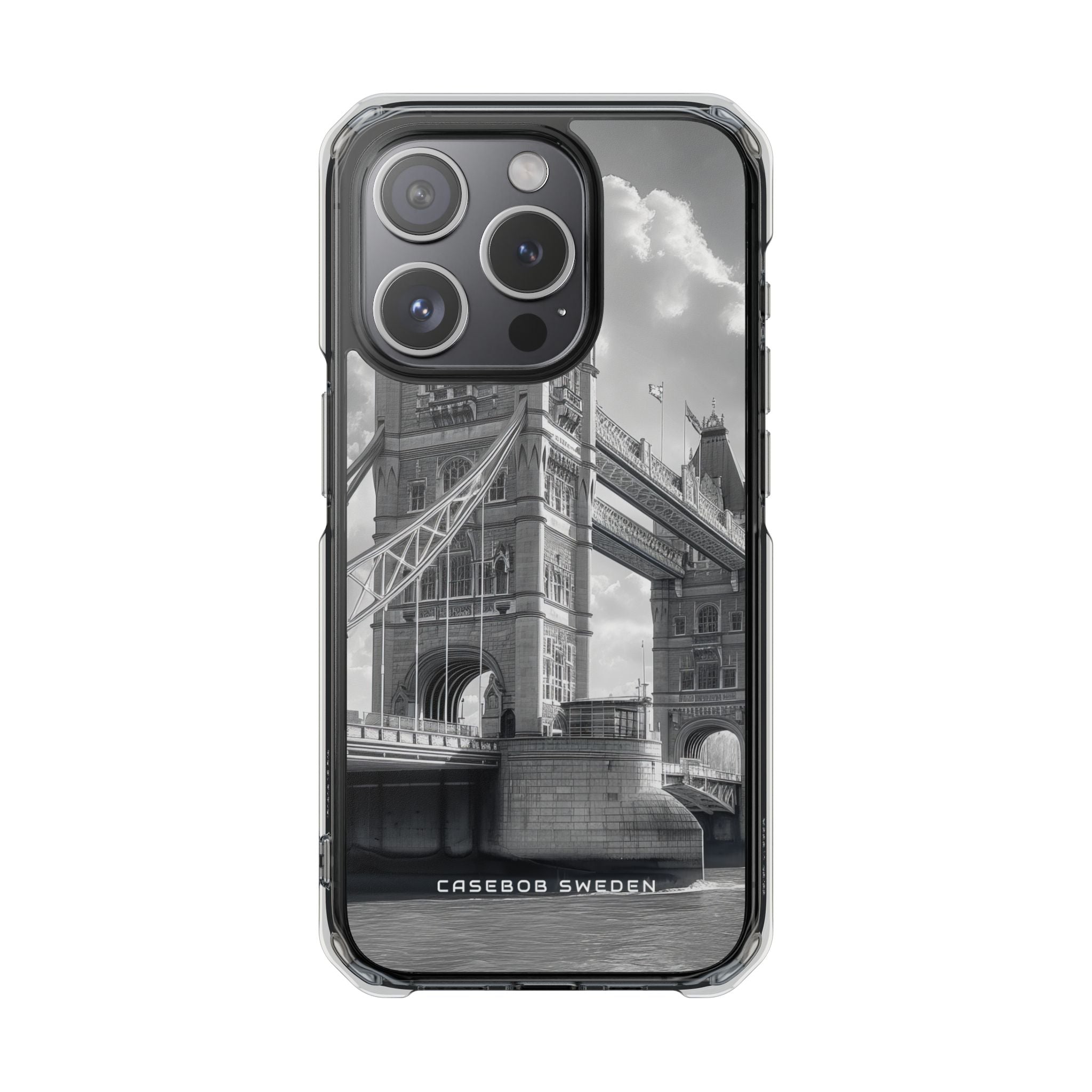 Tower Bridge Monochrome Architecture Study iPhone 15 - Clear Impact Phone Case