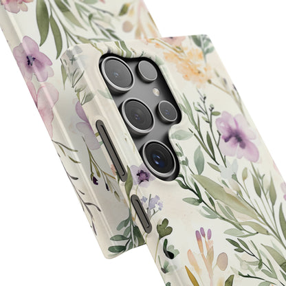 Soft Green Lavender Floral Pattern - Slim Samsung S24 Phone Case