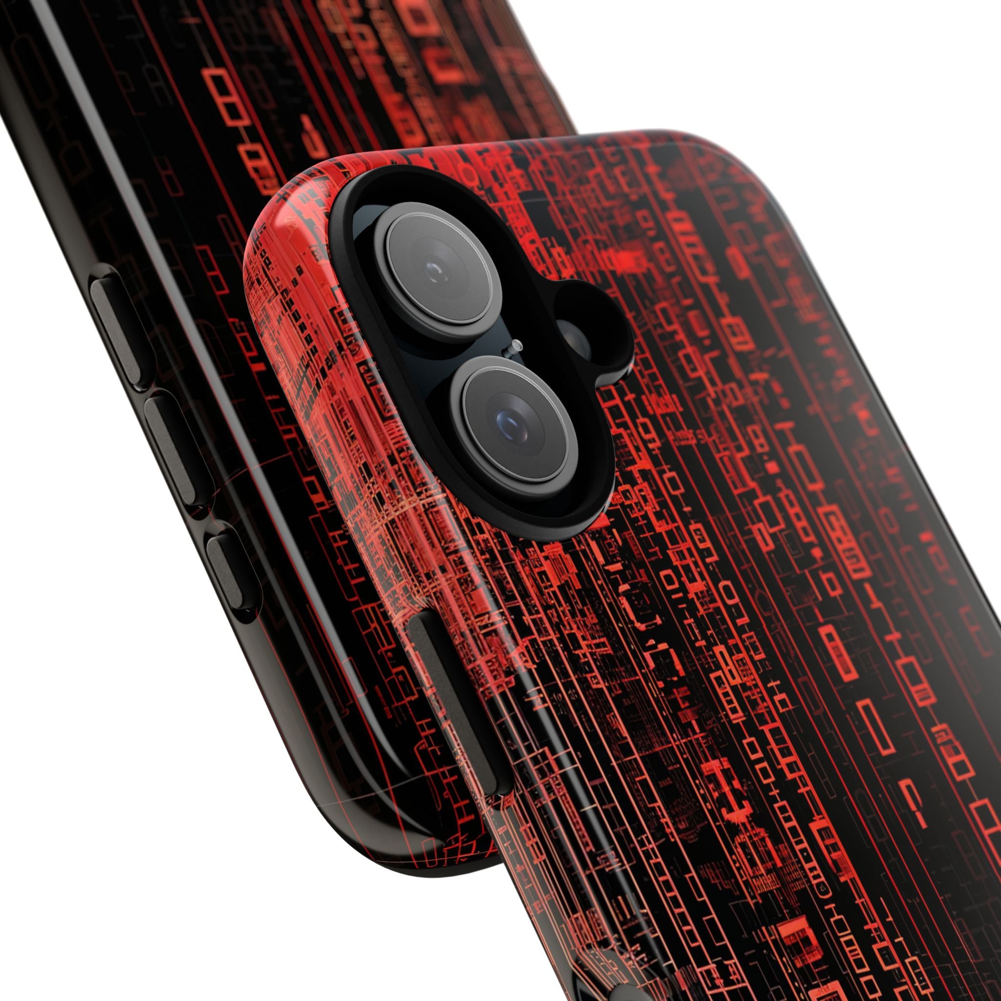 Crimson Glyphs iPhone 16 Case - Tough