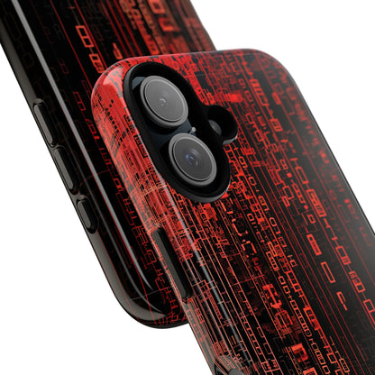 Crimson Glyphs iPhone 16 Case - Tough