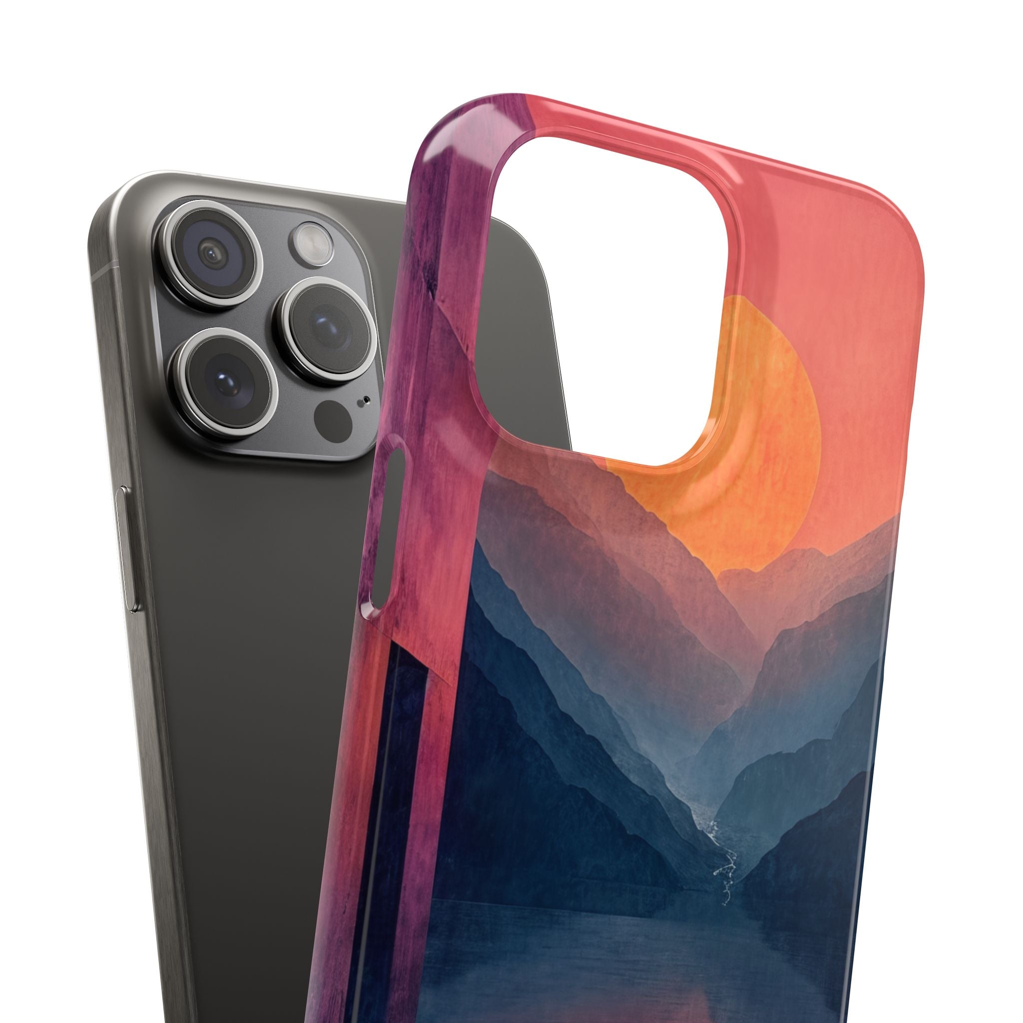 Surreal Sunset Landscape - Slim iPhone 15 Phone Case