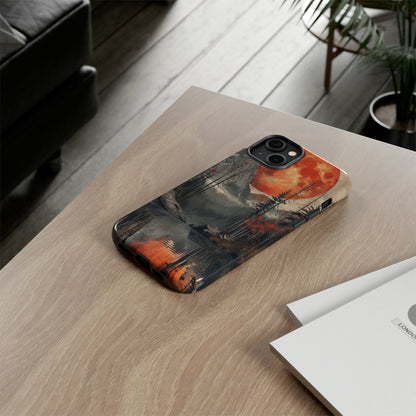 Abstract Wilderness Wonders: A Geometric Journey - Protective Phone Case