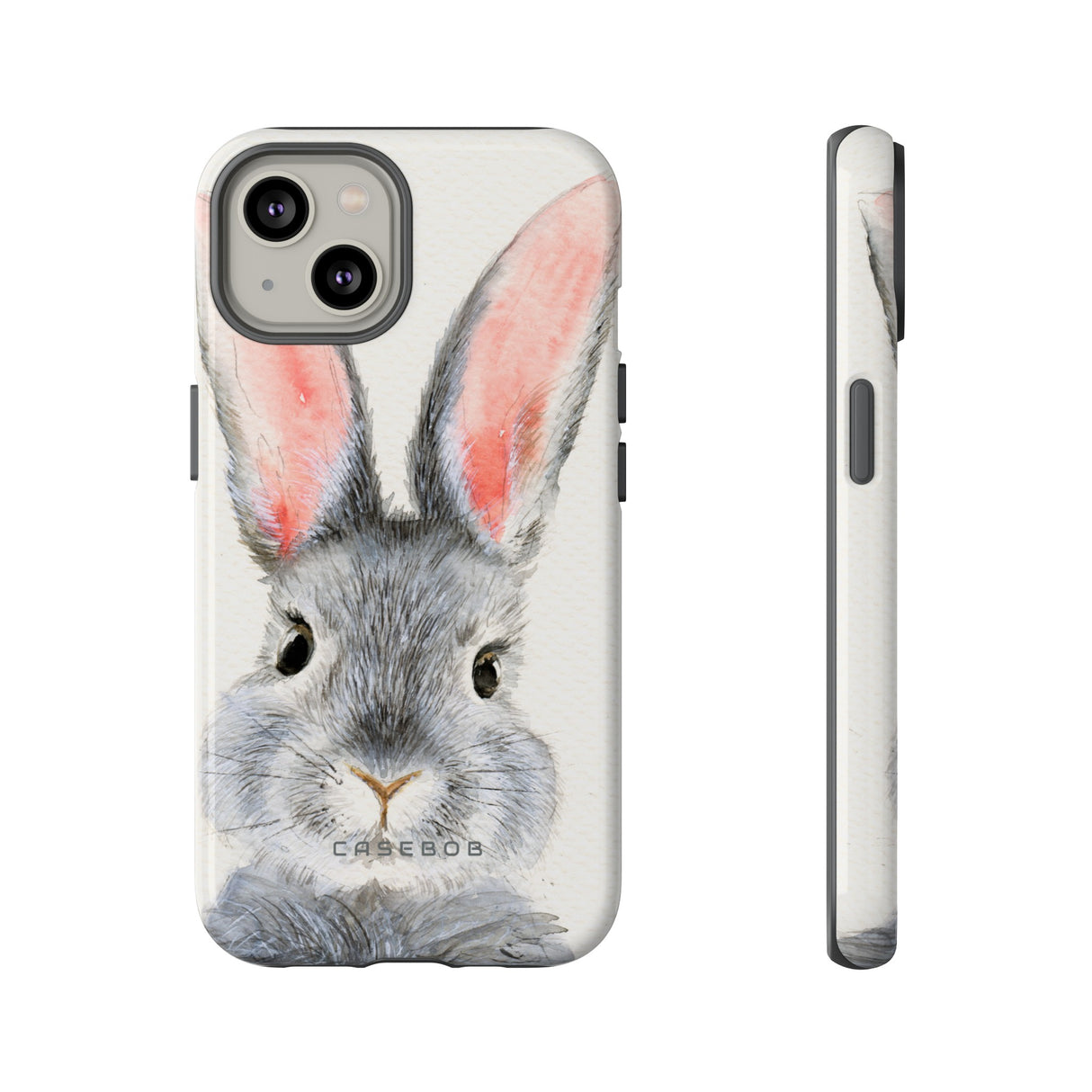 Watercolor of Fluffy Rabbit - Protective Phone Case