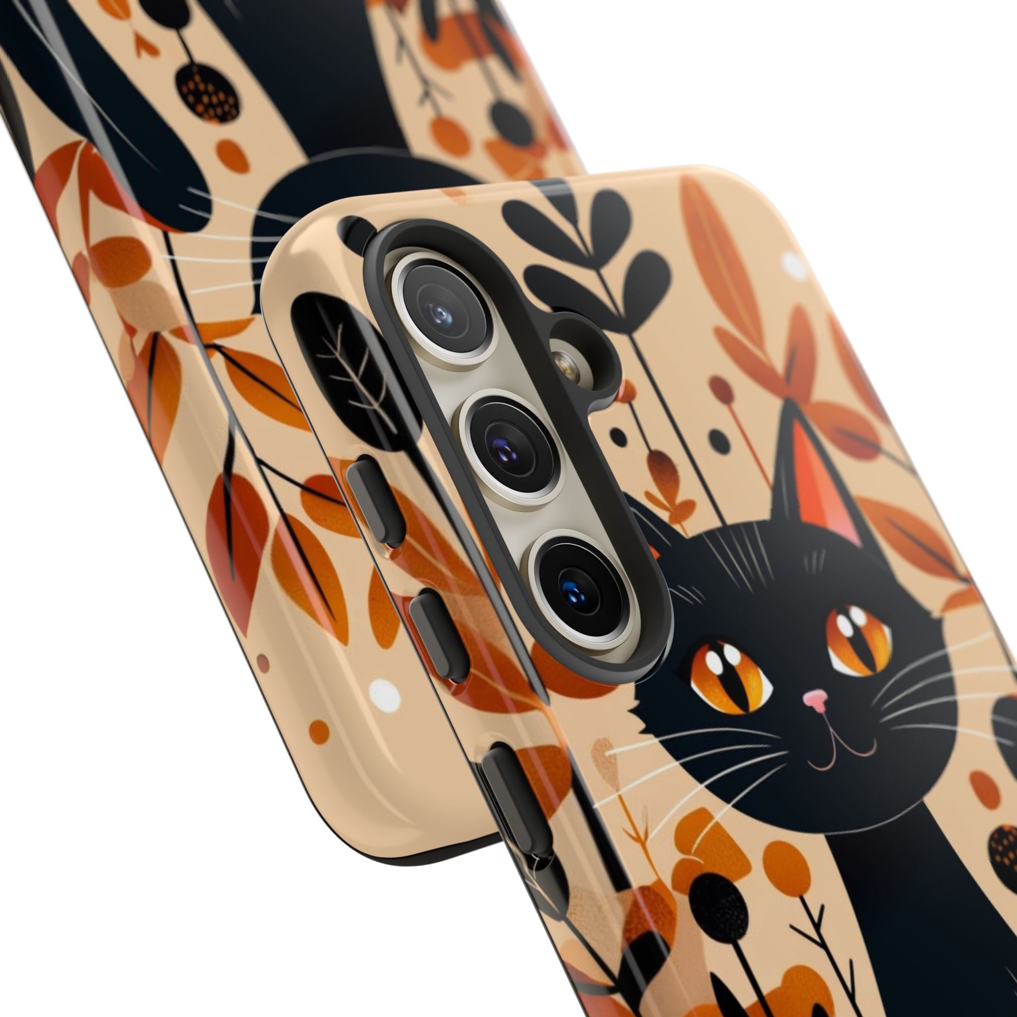Black Cat Glow Samsung S24 Case - Tough