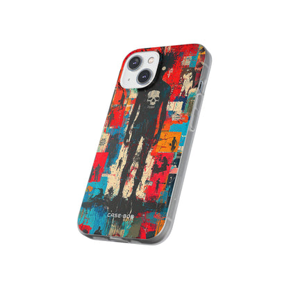 Spiky Skull Silhouette iPhone 14 Case - Soft