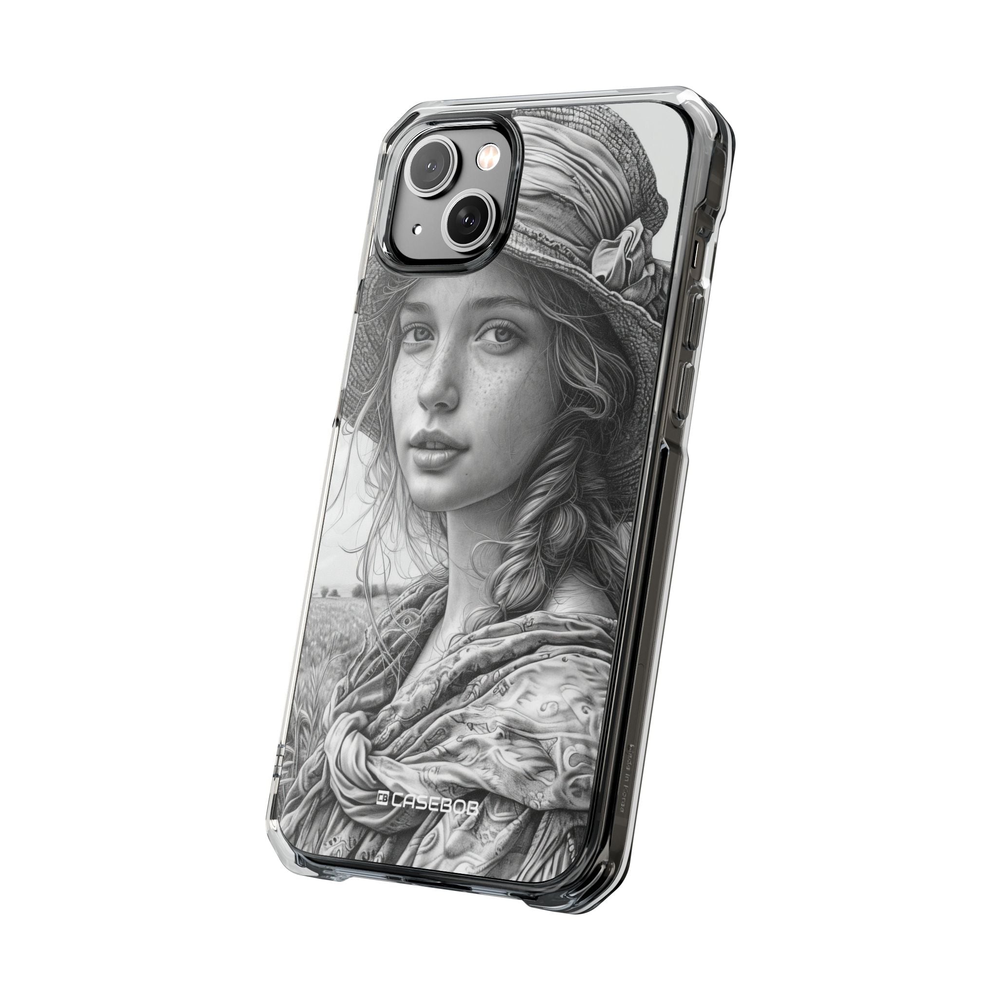 Serene Sketch Portrait - Phone Case for iPhone