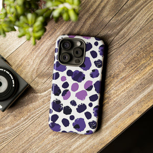 Purple Dots Abstract Minimal Case - Protective Phone Case