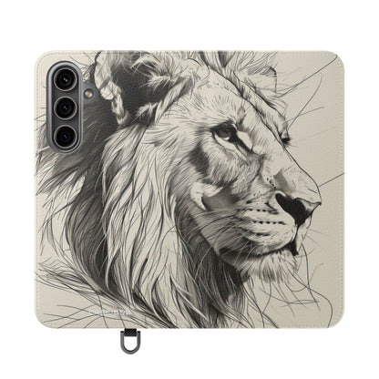 Lion Whisper Gray - Samsung S24 Plus Case - Lompakkokotelo