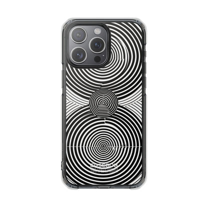 Monochrome Spiral Motion iPhone 15 - Impact Clear+