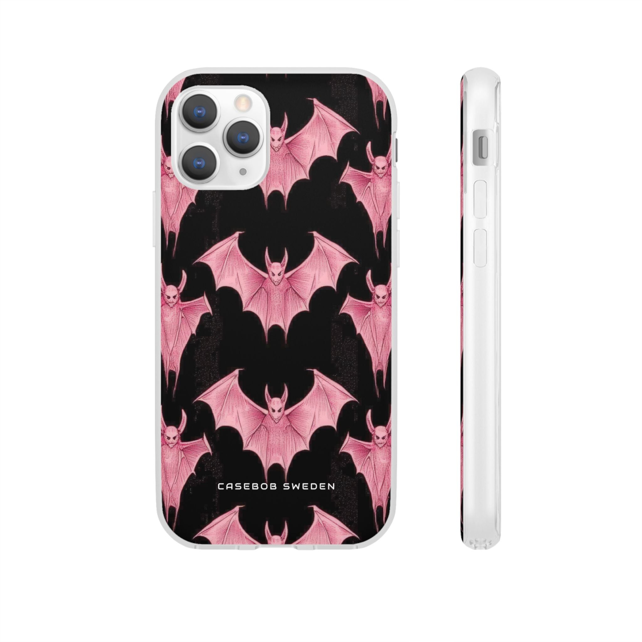 Gothic Pink Bats Aflame iPhone 11 - Flexi Phone Case