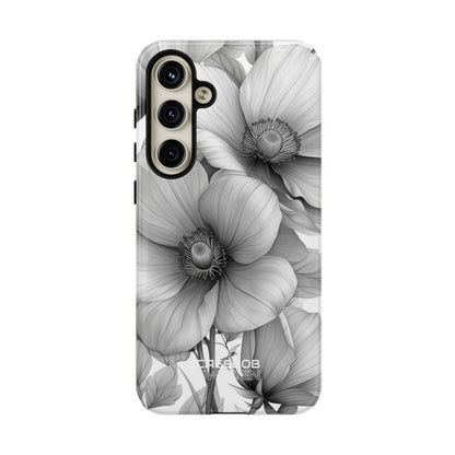 Grayscale Floral Harmony Samsung S24 - Tough