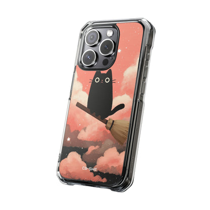 Cat Rides Broom iPhone Case - Impact