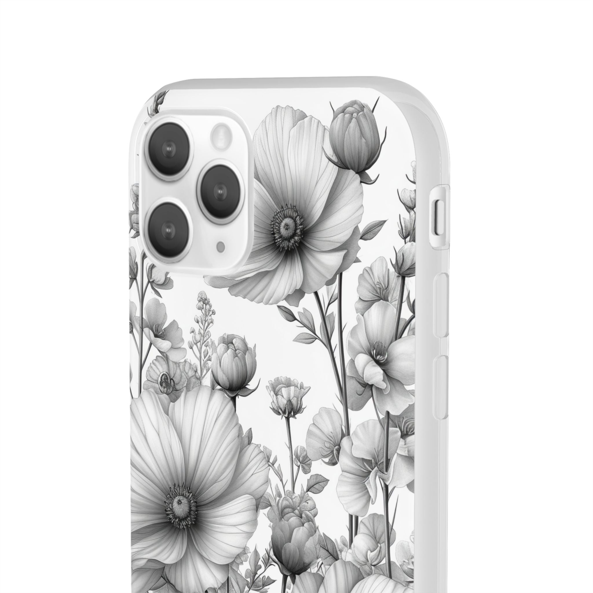 Monochrome Flora | Flexible Phone Case for iPhone