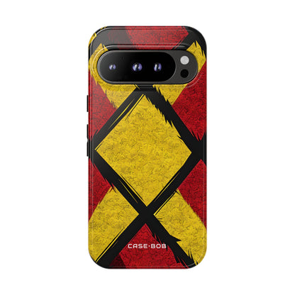 Cracked Diamond Grid Google Pixel 9 Pro Case- Tough