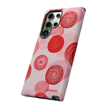 Crimson Circle Minimalism - Protective Phone Case