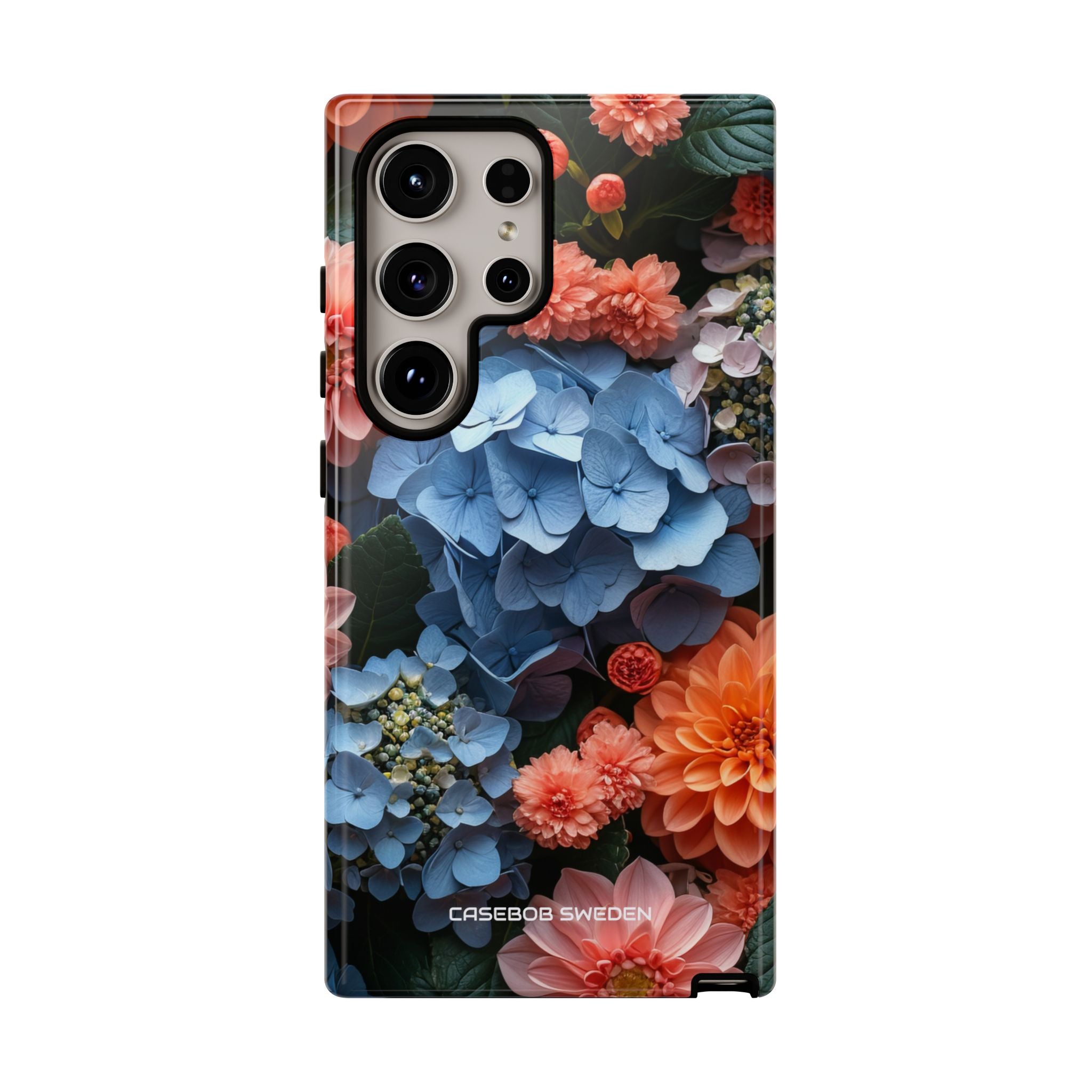 Blue Floral Bliss - Tough Samsung S24 Phone Case