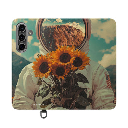 Sunflower Astronaut - Samsung S24 Case - Wallet