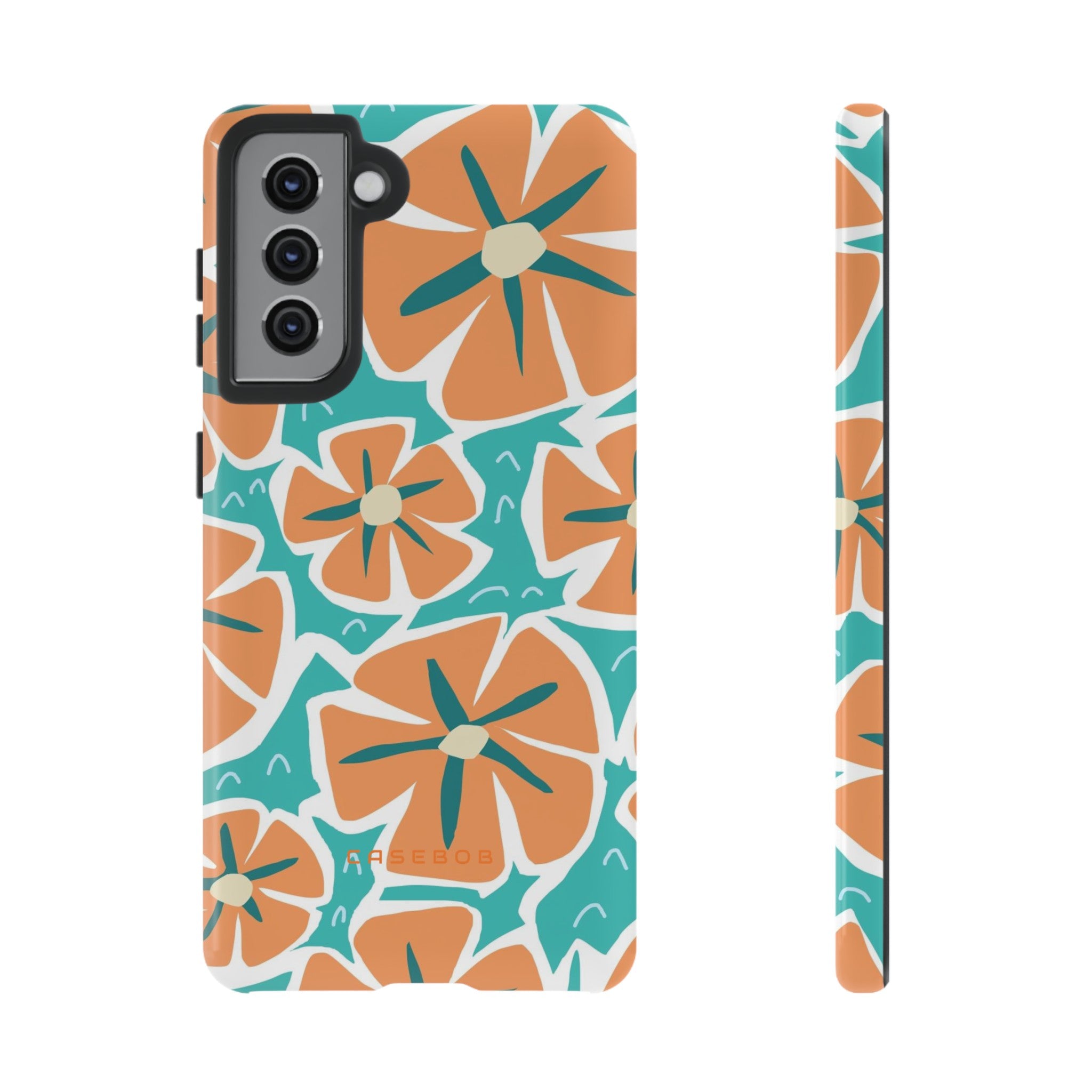 Orange Happy Flower - Protective Phone Case