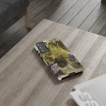 Yellow Grunge Art Phone Case - Protective Phone Case