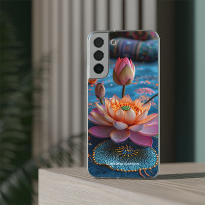 Vibrant Lotus Embroidery - Flexi Samsung S22 Phone Case