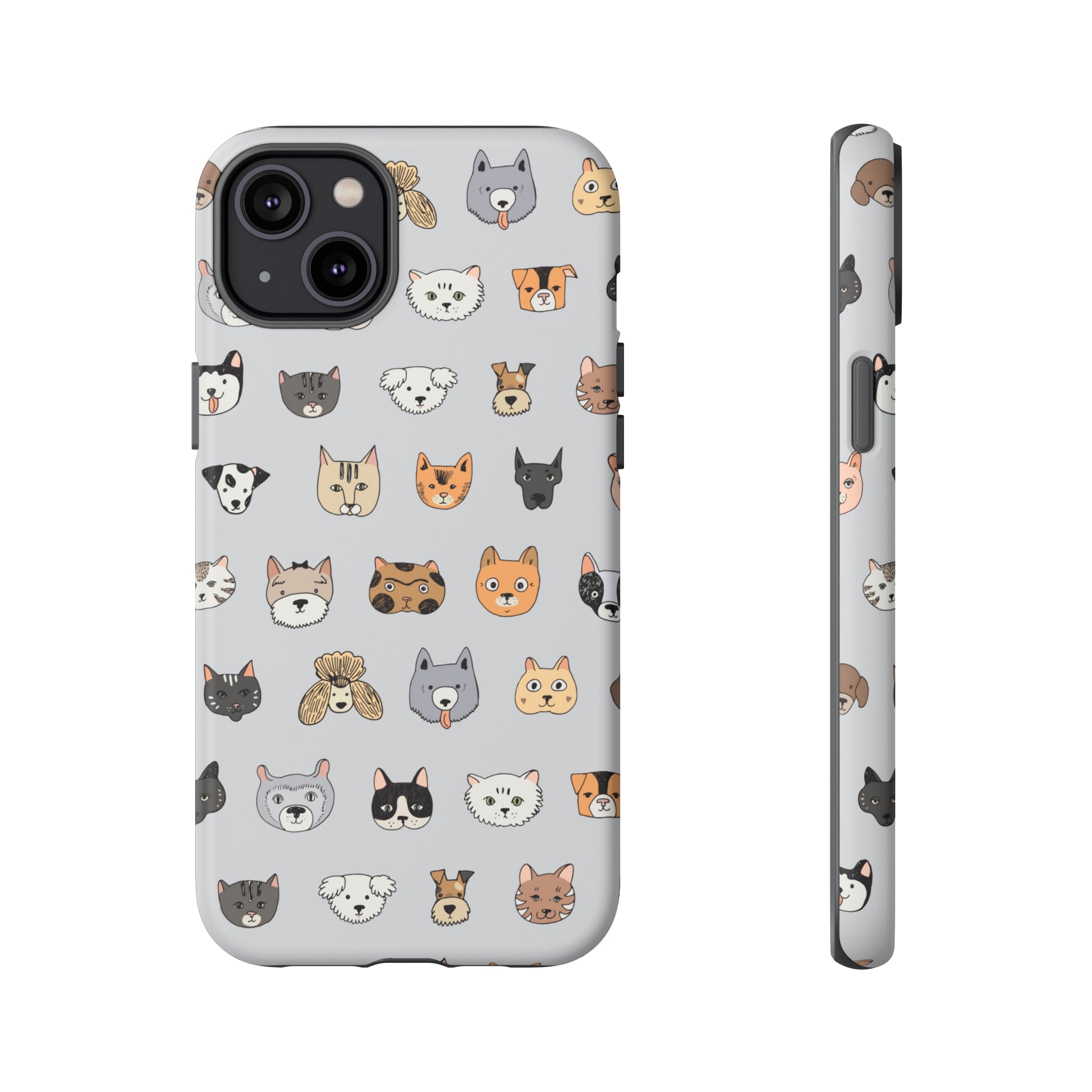 Cats n Dogs Pattern iPhone Case (Protective) iPhone 14 Plus Matte Phone Case