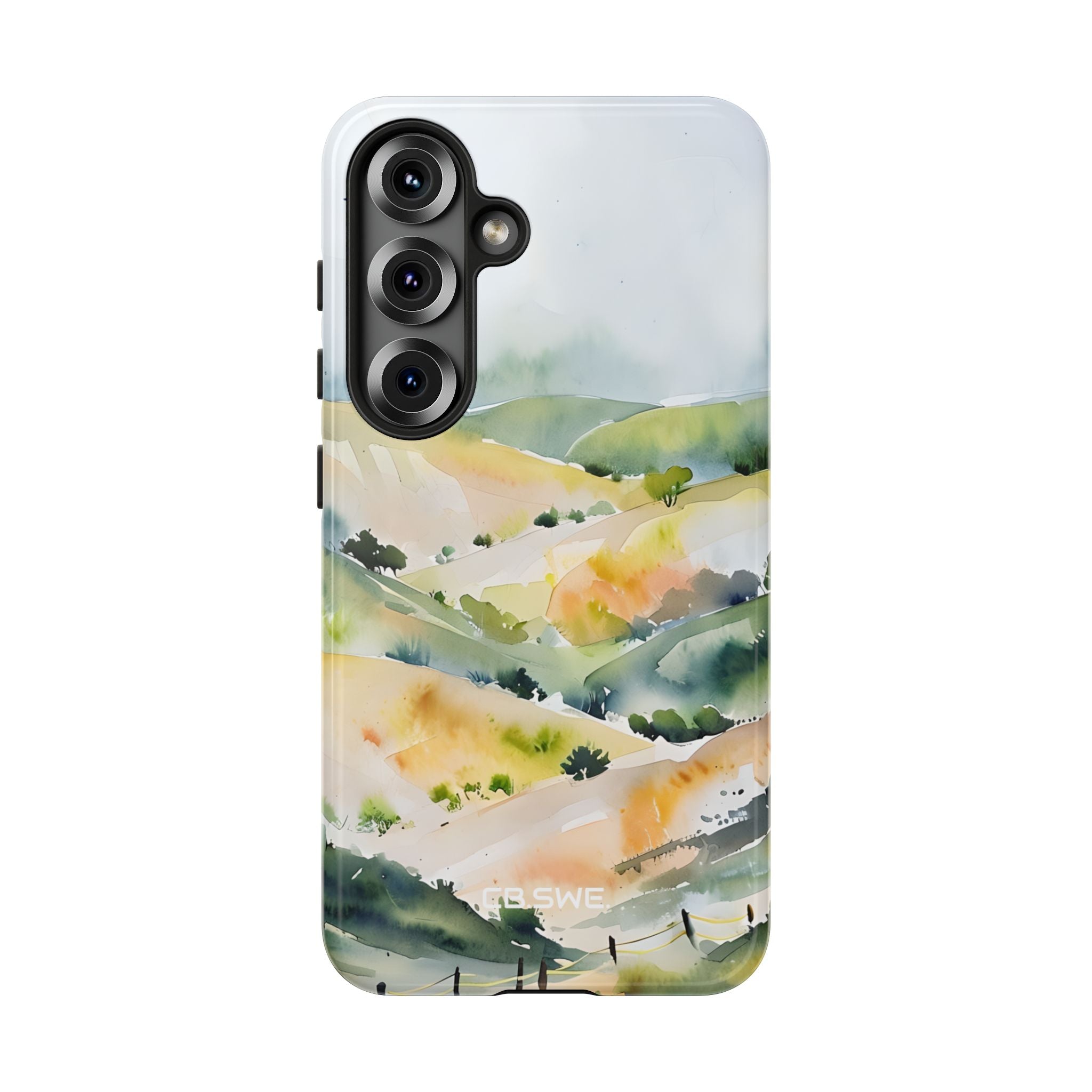 Tranquil Watercolor Landscape Painting Phone Cover Samsung S25 - Tough