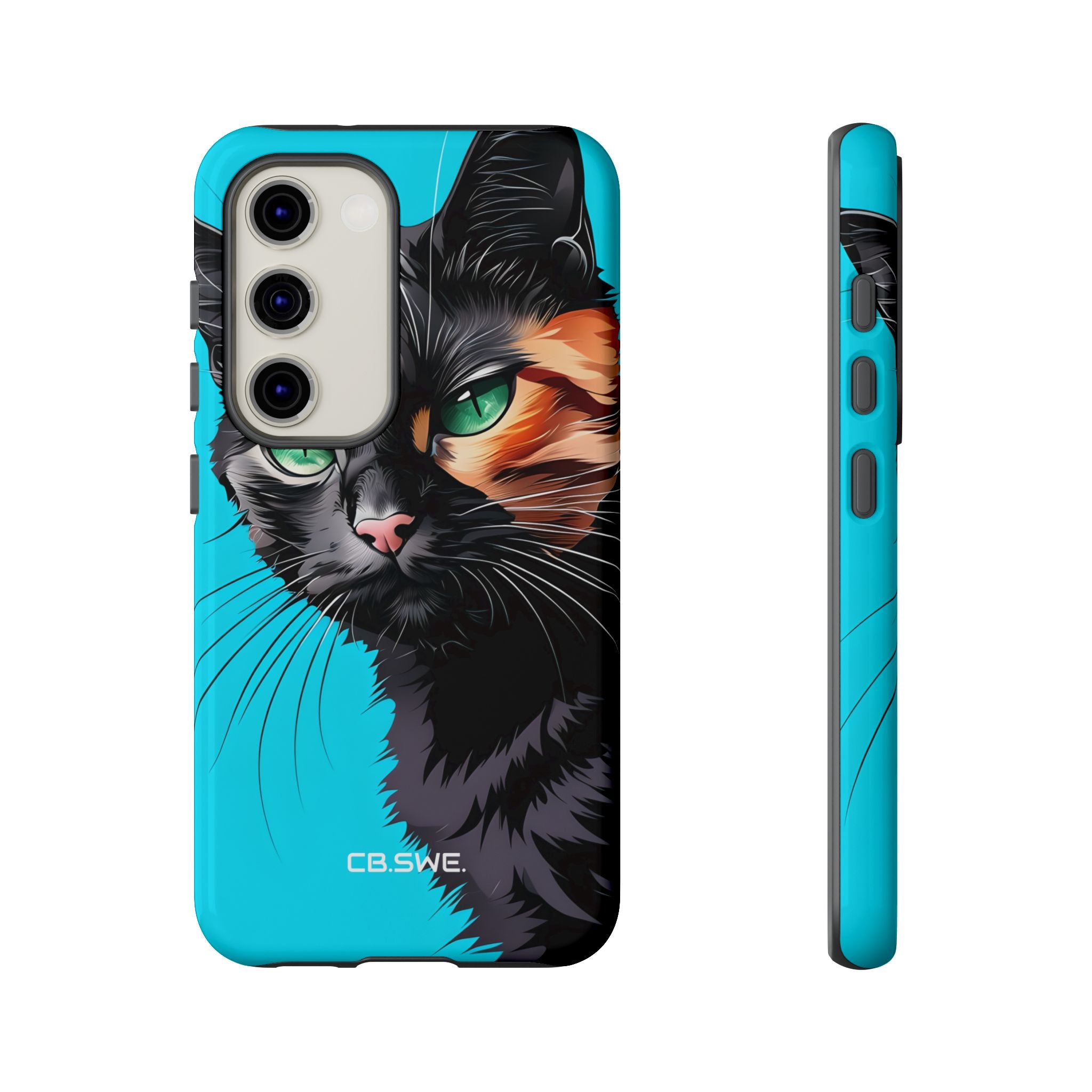 Expressive Modern Anime Cat Illustration Vibrant Mobile Wallpaper Samsung S23 - Tough