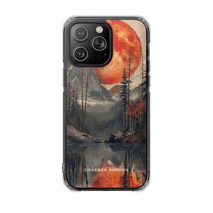 Celestial Glow Over Reflective Landscape iPhone 14 - Clear Impact Phone Case