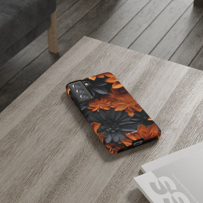 Graphical Orange Florals - Samsung Case