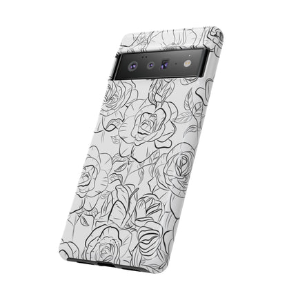 Intricate Rose Sketches - Google Pixel Case