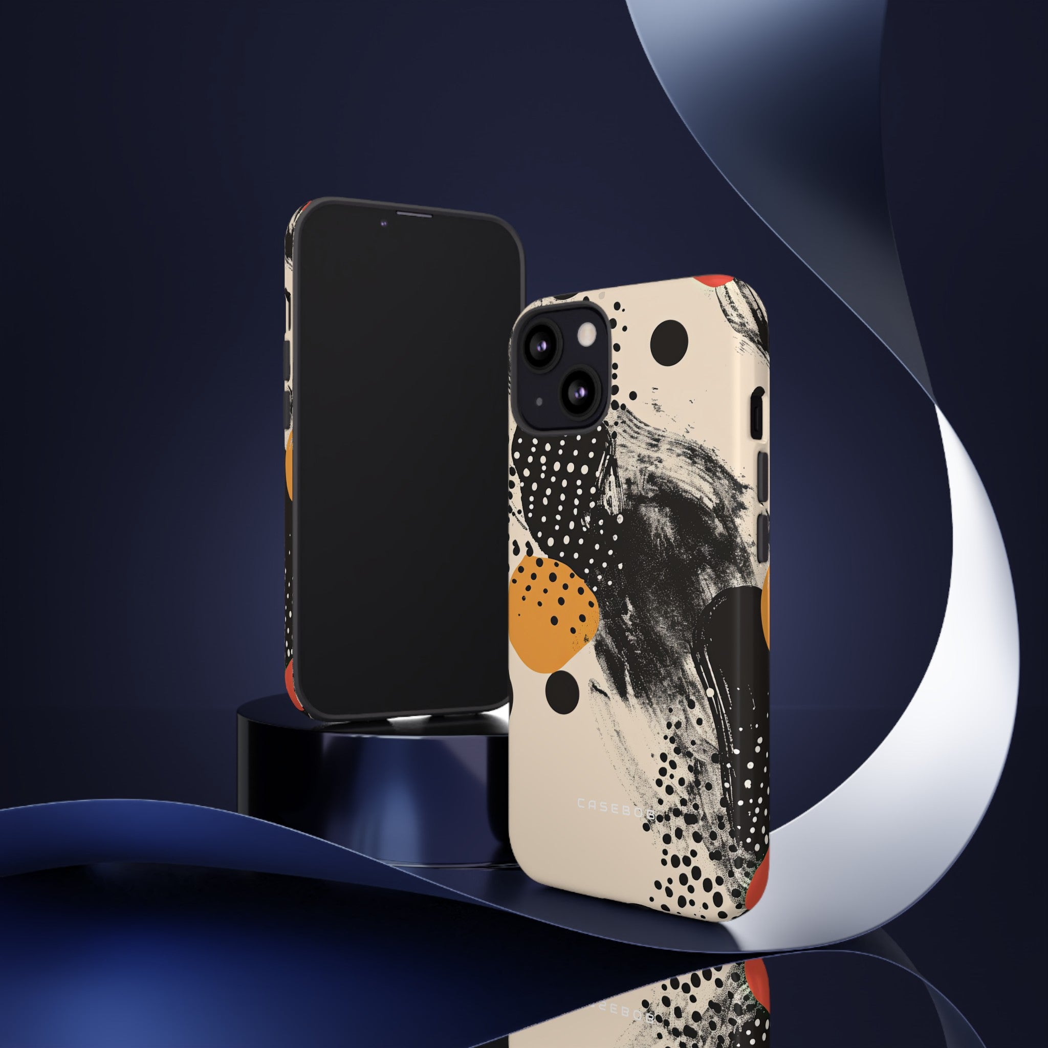 Black Dot Elegance - Protective Phone Case