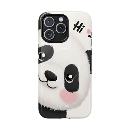 Adorable Panda Playful Hi Text Phone iPhone 15 - Tough+