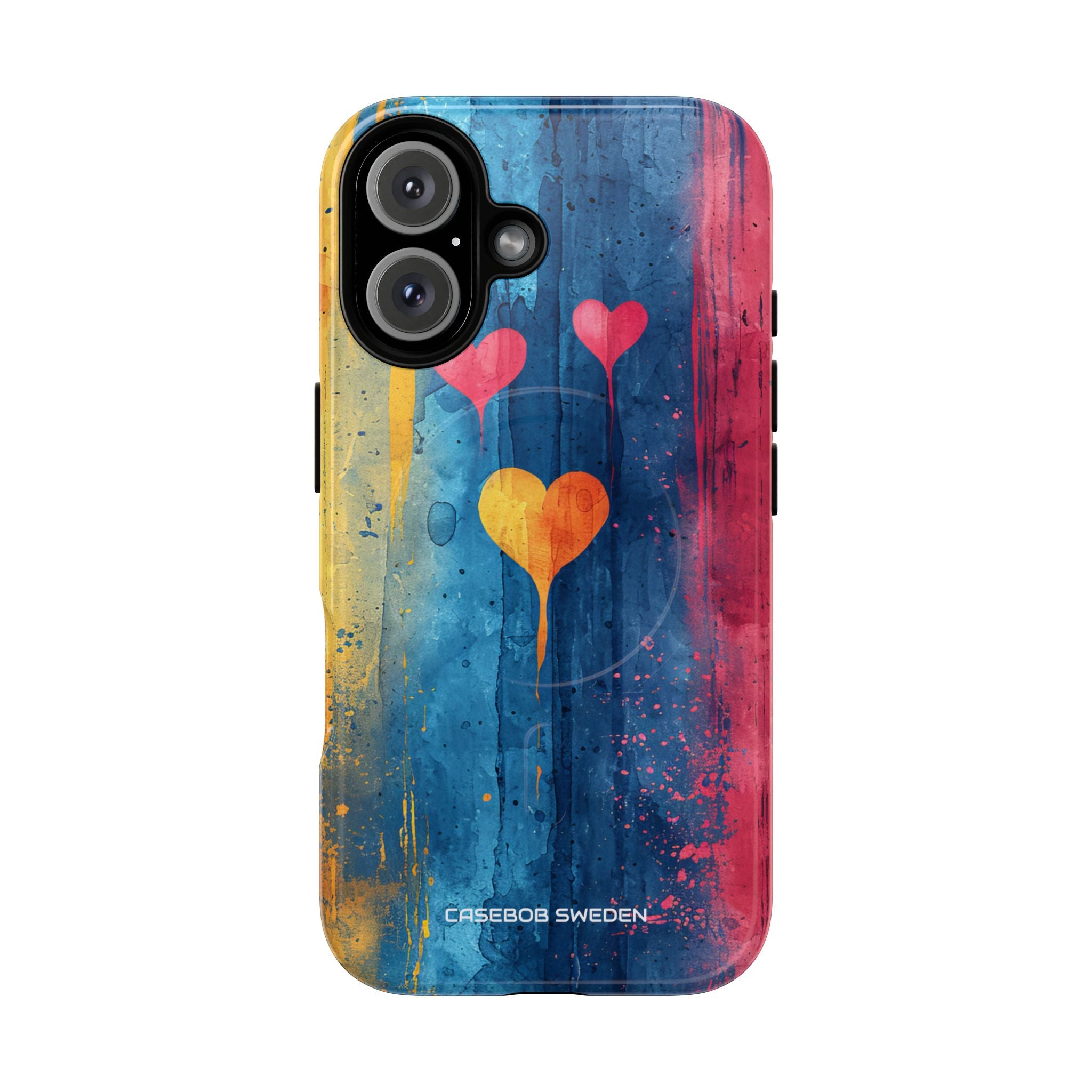 Hearts Watercolor Art - Tough + MagSafe® iPhone 16 Phone Case