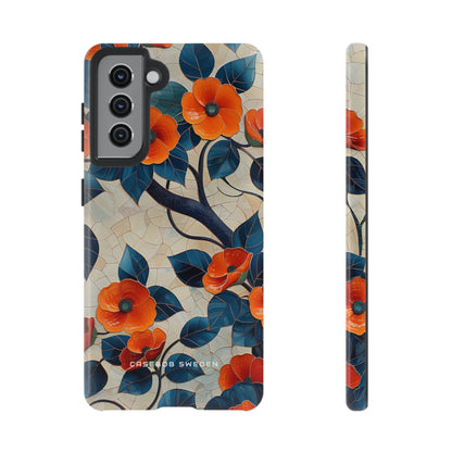 Orange Blossoms Mosaic Harmony  Samsung S21 - Tough Phone Case