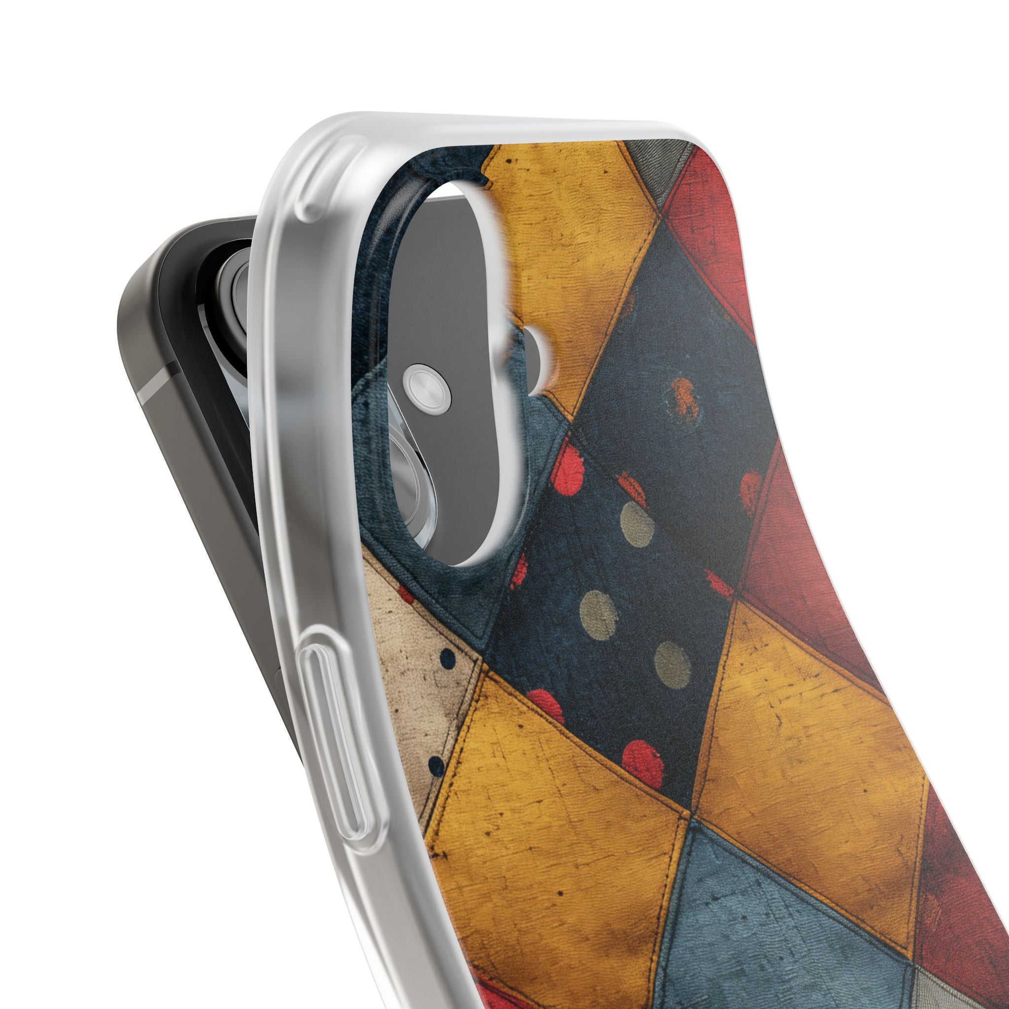 Blue Red Patchwork - Flexi iPhone 16 Phone Case