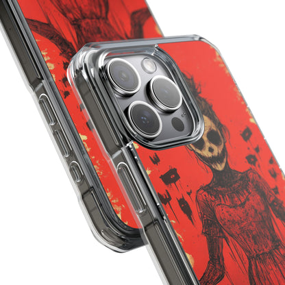 Haunting Scarlet Descent iPhone 15 - Clear Impact Phone Case