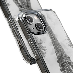 Parisian Monochrome Majesty - Phone Case for iPhone (Clear Impact - Magnetic)