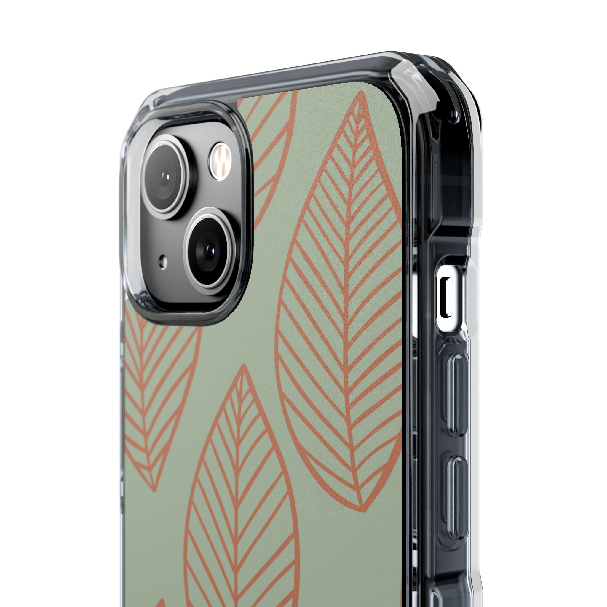 Mint and Orange Leaves iPhone Case - Impact