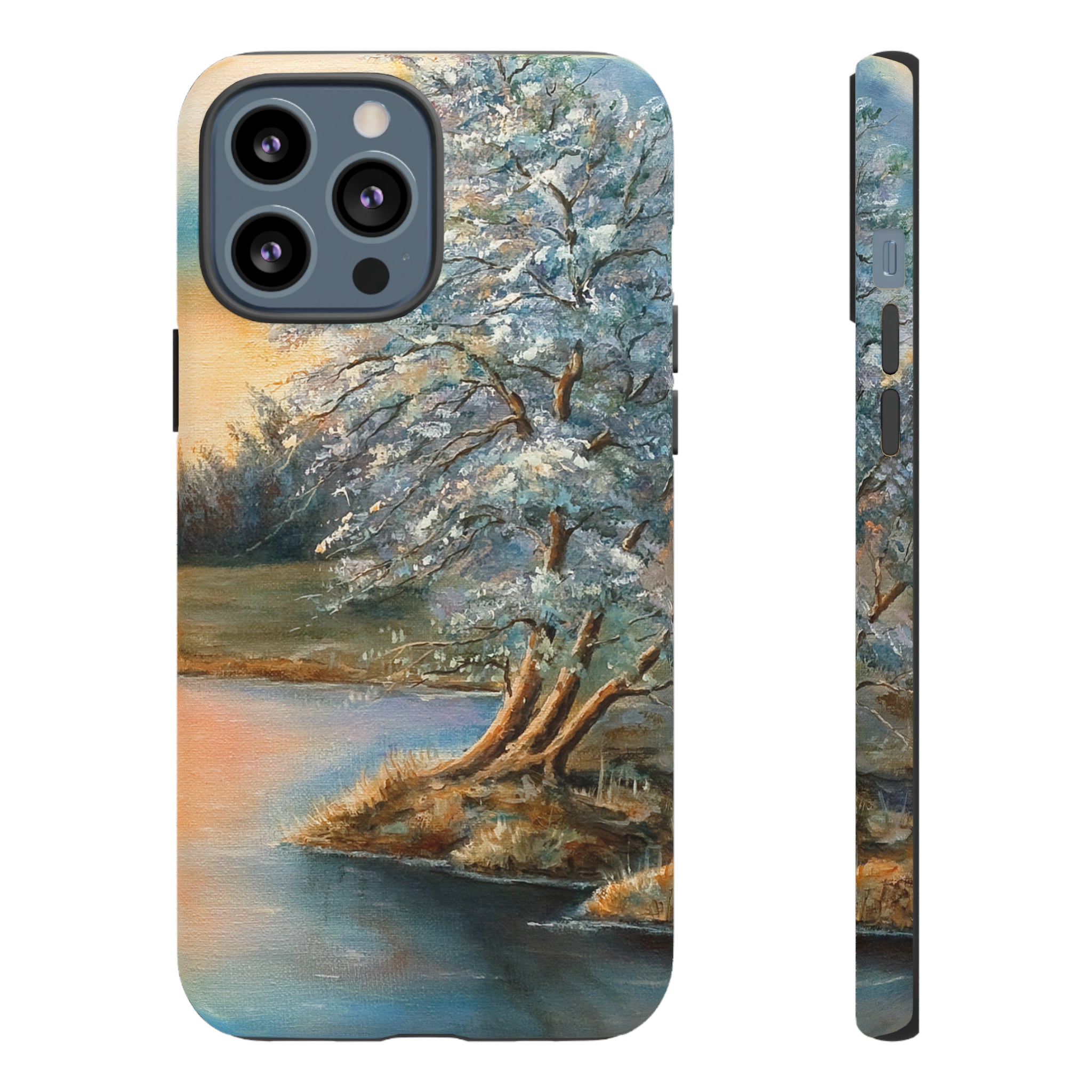 Oil Panting - Sunset on the lake - Protective Phone Case