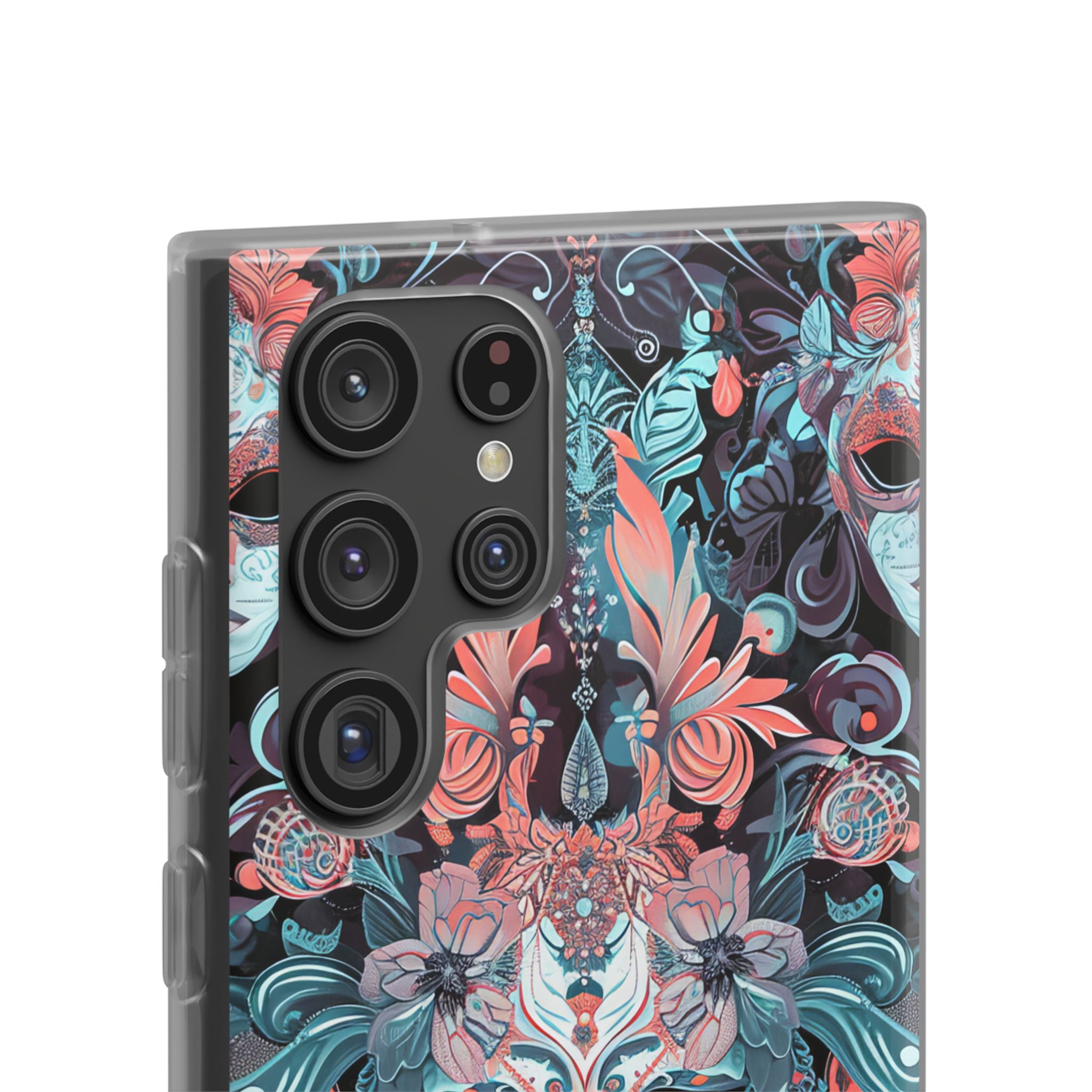 Mystic Teal Coral Mask - Flexi Samsung S22 Phone Case