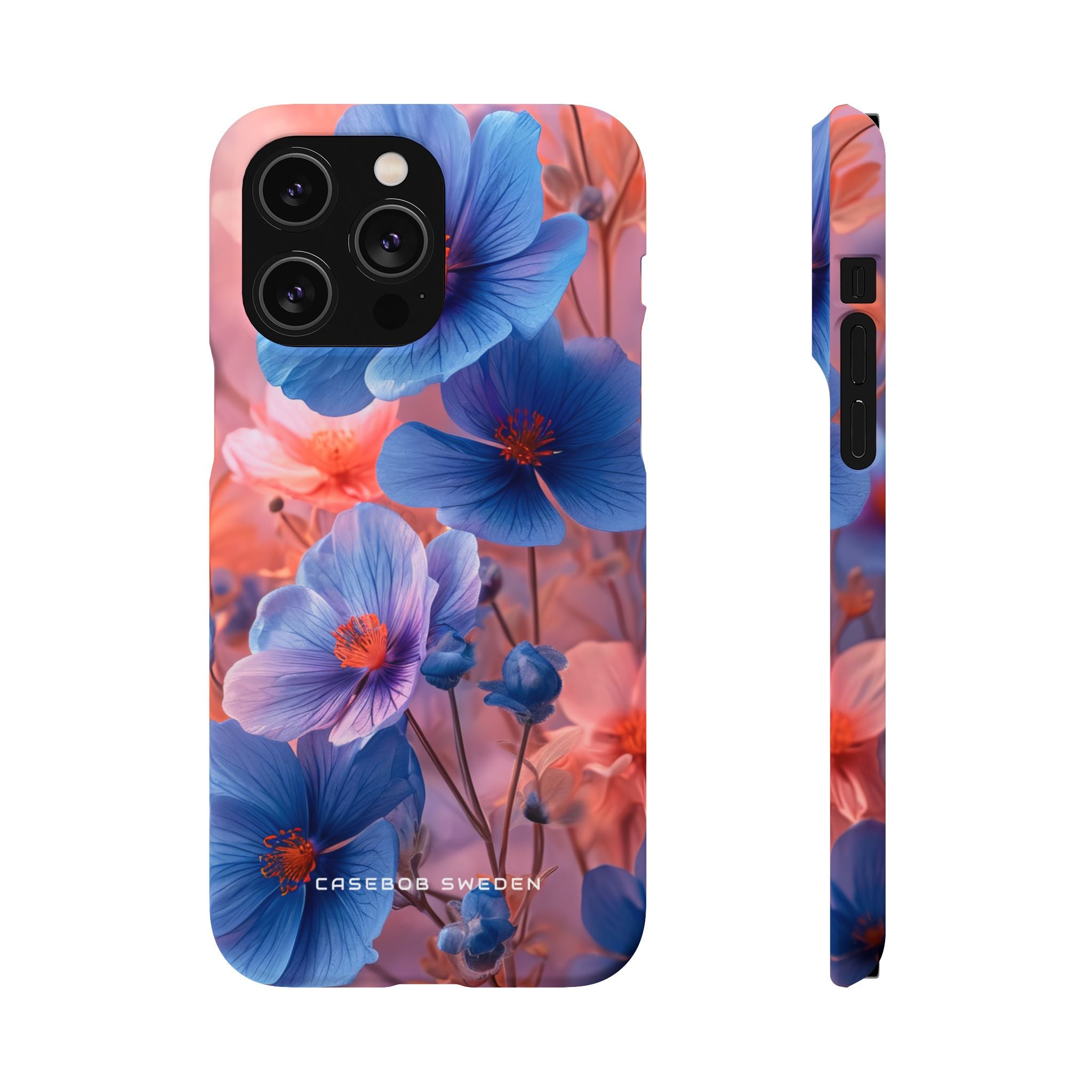 Harmonious Blooming Blues and Pinks iPhone 14 - Slim Phone Case