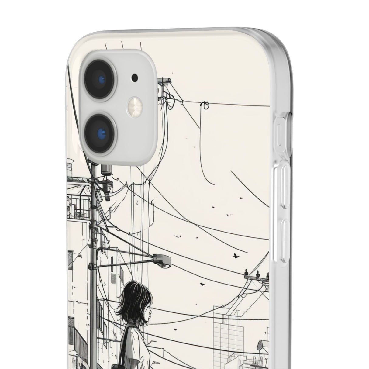 Urban Solitude Sketch | Flexible Phone Case for iPhone