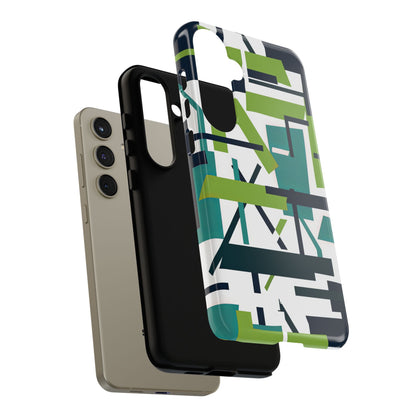 Green Geometry Glide Samsung S24 - Tough Phone Case