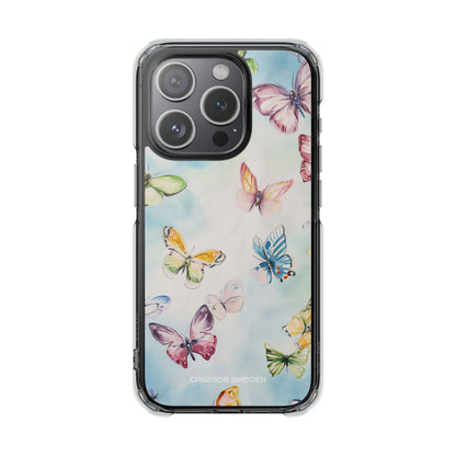 Watercolor Butterfly Bliss - Clear Impact iPhone 15 Phone Case