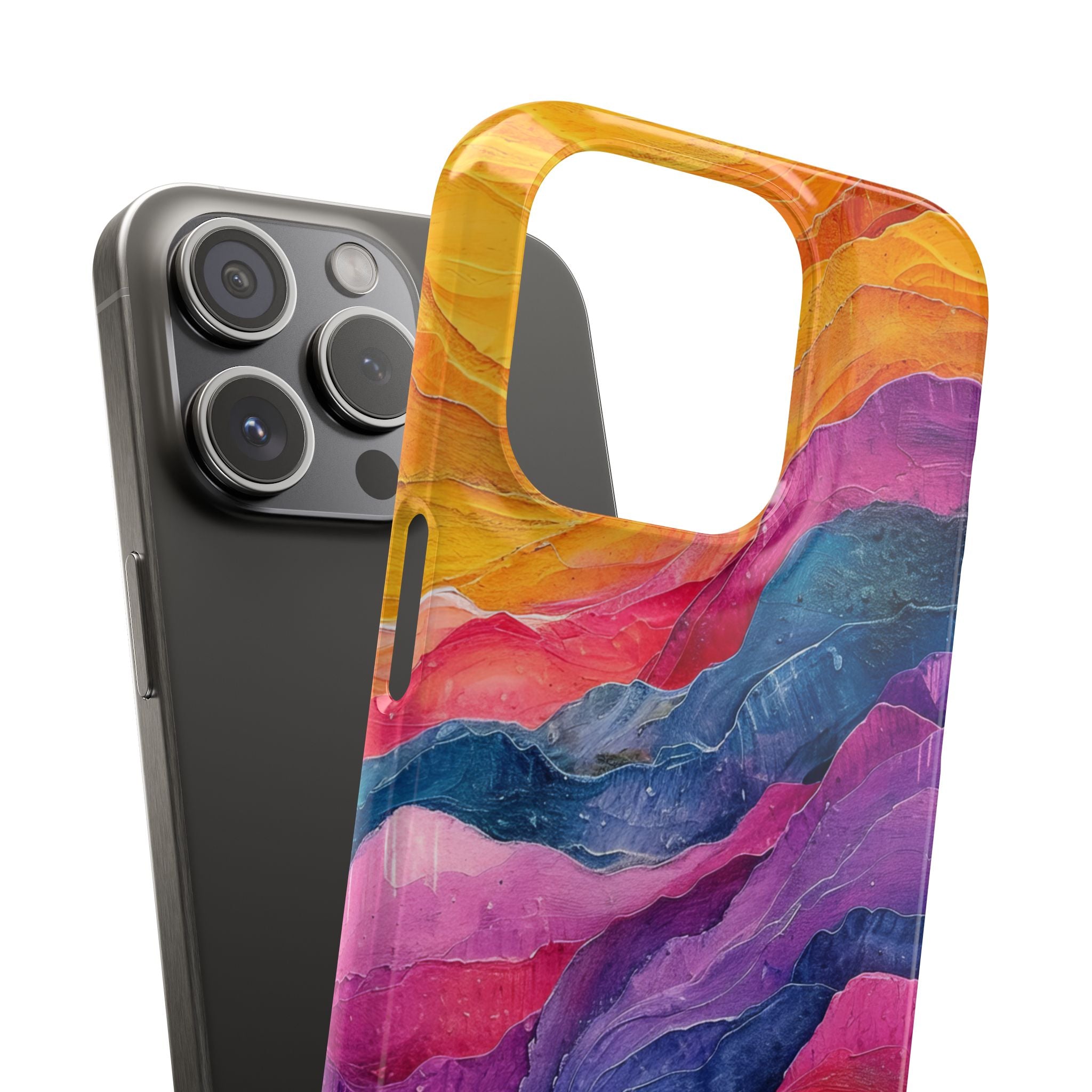 Vibrant Abstract Waves - Slim iPhone 15 Phone Case