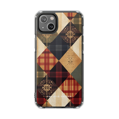 Rustic Geometric Patchwork Harmony iPhone 14 - Clear Impact Phone Case