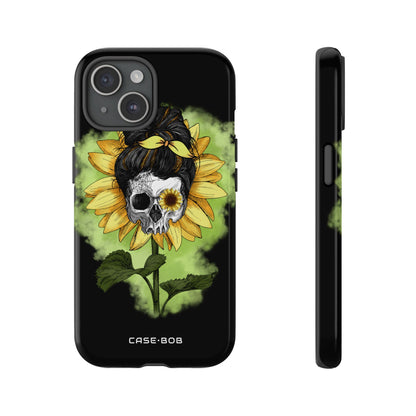 Sunflower Skull iPhone 15 Case - Tough