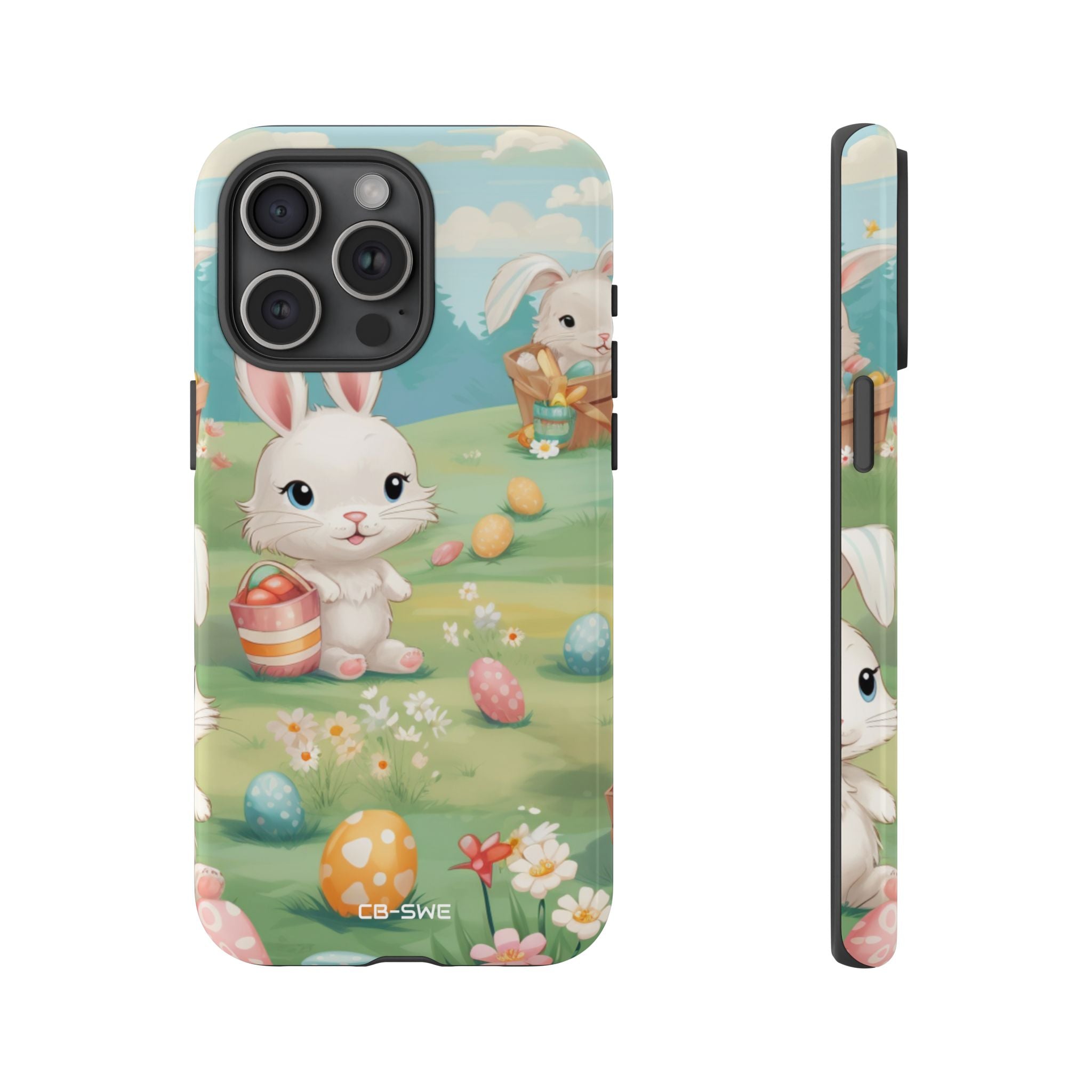Bunnies Hunt Eggs - iPhone Case