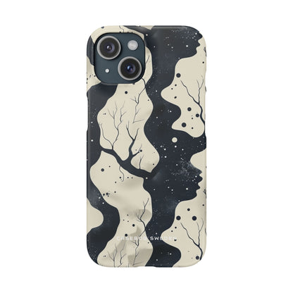 Organic Fluid Silhouettes with Cosmic Depth iPhone 15 - Slim Phone Case